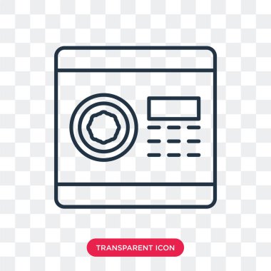 Saydam arka plan üzerinde kasa logo tasarımı izole kasa vektör simgesi