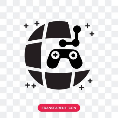 Saydam arka plan üzerinde oyun logo d izole oyun vektör simgesi