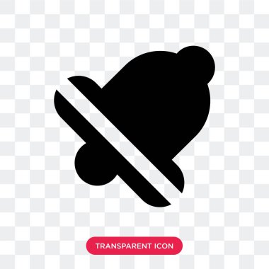 Saydam arka plan üzerinde çan logosu d izole Bell vektör simgesi