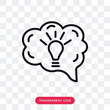 Saydam arka plan üzerinde fikir logosu d izole fikir vektör simgesi