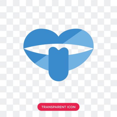 Dil ve ağız vektör simgesi üzerinde şeffaf arka plan izole,