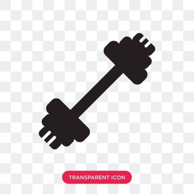 Saydam arka plan üzerinde Dumbbel izole dumbbell vektör simgesi