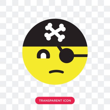 Saydam arka plan üzerinde korsan lo izole korsan vektör simgesi