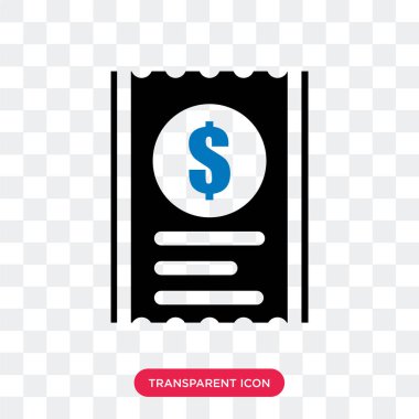 Saydam arka plan üzerinde alış irsaliyesi izole alış irsaliyesi vektör simgesi 