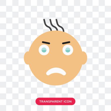 Saydam arka plan üzerinde Angr izole kızgın gülümseme vektör simgesi