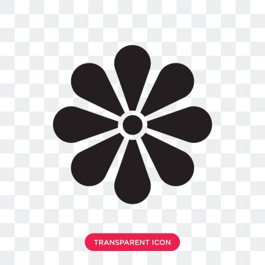 Saydam arka plan üzerinde çiçek lo izole çiçek vektör simgesi