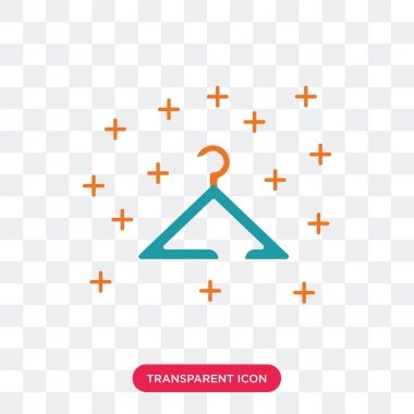 Saydam arka plan üzerinde askı lo izole askı vektör simgesi