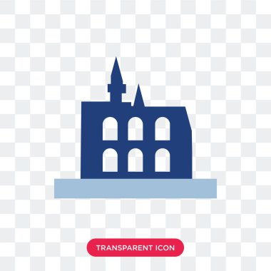 Saydam arka plan üzerinde kale lo izole Castle vektör simgesi