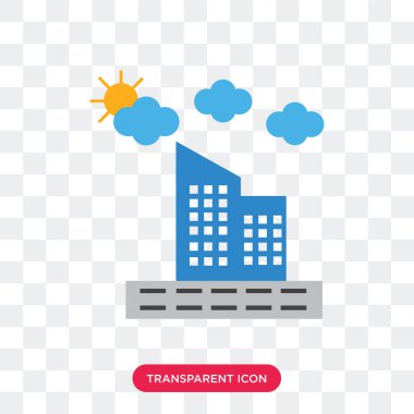 Saydam arka plan üzerinde şehir logosu d izole şehir vektör simgesi