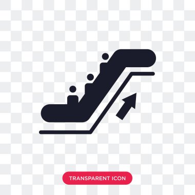 Saydam arka plan üzerinde Escala izole yürüyen merdiven vektör simgesi