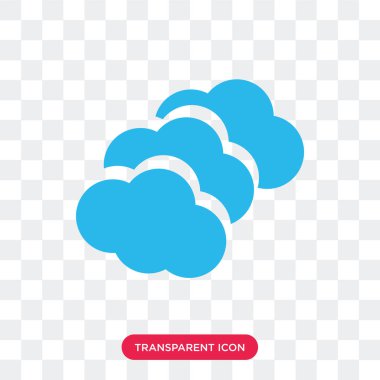 Üç bulutlar şeffaf arka plan üzerinde Thr izole simge vektör