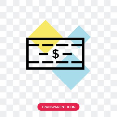 Saydam arka plan üzerinde para logo izole para vektör simgesi