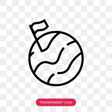 Saydam arka plan üzerinde gezegen lo izole gezegen vektör simgesi