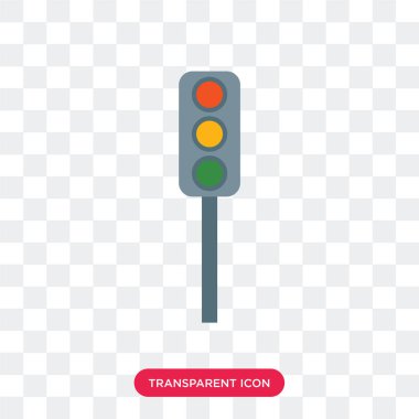 Saydam arka plan üzerinde Tr izole trafik ışığı vektör simgesi