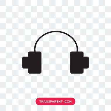 Saydam arka plan üzerinde Headp izole kulaklık vektör simgesi