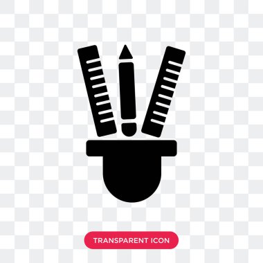 Saydam arka plan üzerinde Penc izole kalem case vektör simgesi