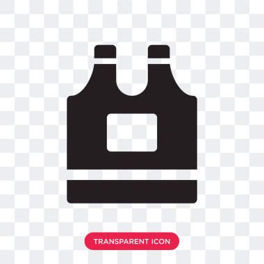 Kurşun geçirmez yelek vektör simgesi üzerinde şeffaf arka plan izole,