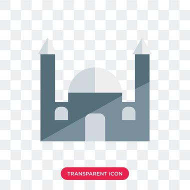 Saydam arka plan üzerinde cami lo izole Camii vektör simgesi