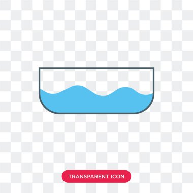 Saydam arka plan üzerinde su izole su kase vektör simgesi