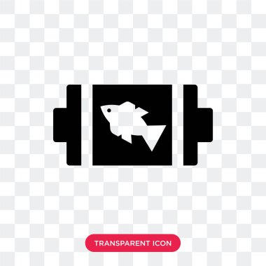 Balık ızgara üzerinde vektör simgesi üzerinde şeffaf arka plan izole,