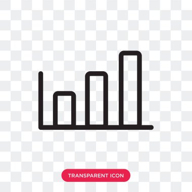 Çubuk grafik vektör simgesi üzerinde şeffaf arka plan, gr izole