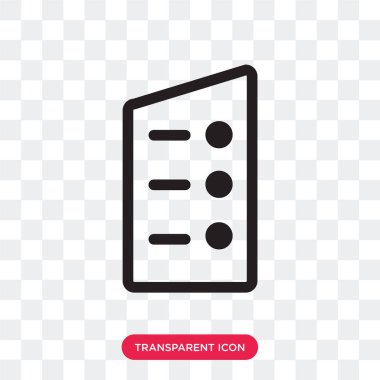 Saydam arka plan üzerinde liste logosu d izole listesi vektör simgesi