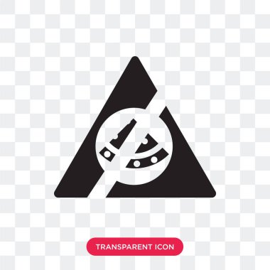 Saydam arka plan üzerinde Pizza logo izole pizza vektör simgesi