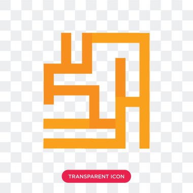 Saydam arka plan üzerinde Labyri izole labirent vektör simgesi