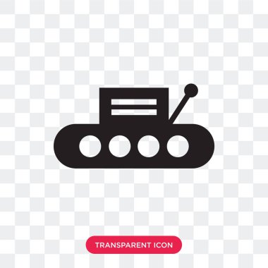 Saydam arka plan üzerinde Conveyo izole konveyör vektör simgesi