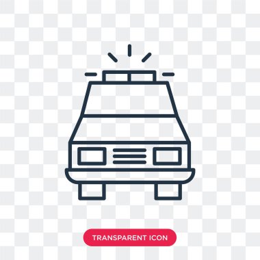 Saydam arka plan üzerinde polis araba logo tasarımı izole polis araba vektör simgesi