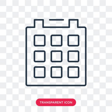 Saydam arka plan üzerinde takvim logo tasarımı izole takvim vektör simgesi