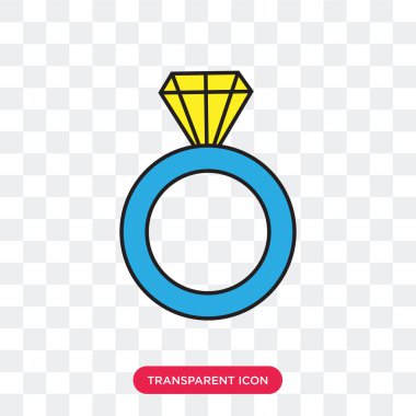 Nişan yüzüğü vektör simgesi üzerinde şeffaf arka plan izole, 