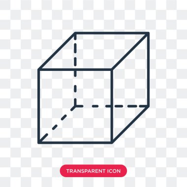 Saydam arka plan üzerinde küp logo tasarımı izole küp vektör simgesi
