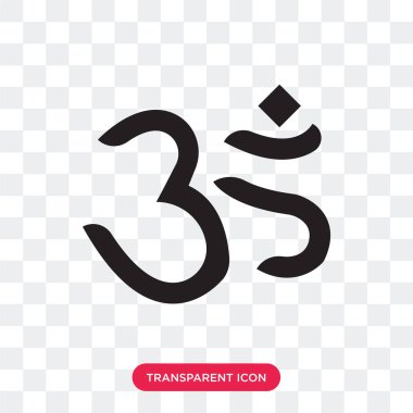 Saydam arka plan üzerinde Om logo desig izole Om vektör simgesi