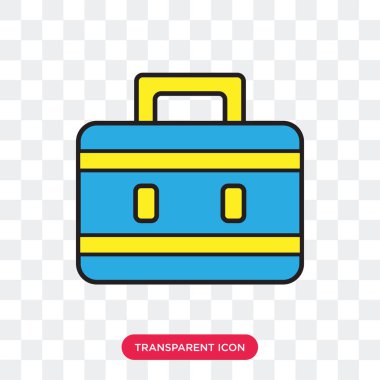 Saydam arka plan üzerinde Suitcas izole bavul vektör simgesi
