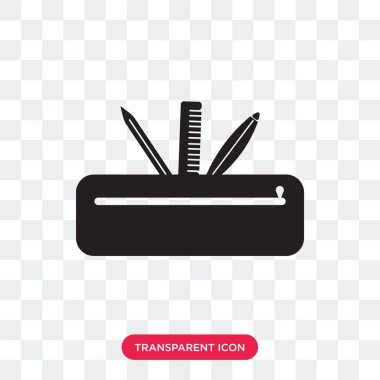 Saydam arka plan üzerinde Penc izole kalem case vektör simgesi