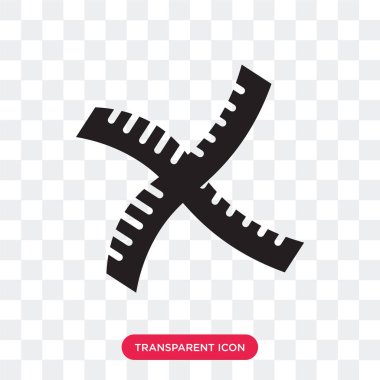 Saydam arka plan üzerinde Mea izole ölçü birimi teyp vektör simgesi