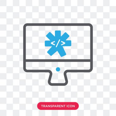 Vektör simgesi üzerinde şeffaf arka plan, izole monitör 