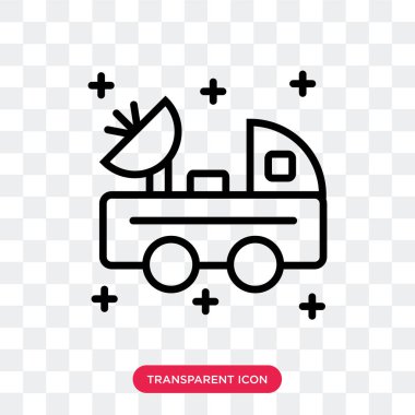 Saydam arka plan üzerinde Moon izole ay rover vektör simgesi 