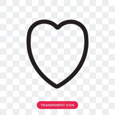 Saydam arka plan üzerinde kalp logosu izole kalp vektör simgesi