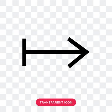 Saydam arka plan üzerinde Righ izole sağ ok vektör simgesi