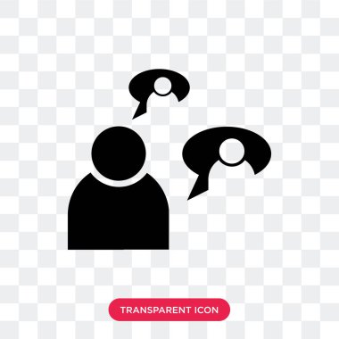 Saydam arka plan üzerinde Talk logosu d izole vektör simge konuşmak