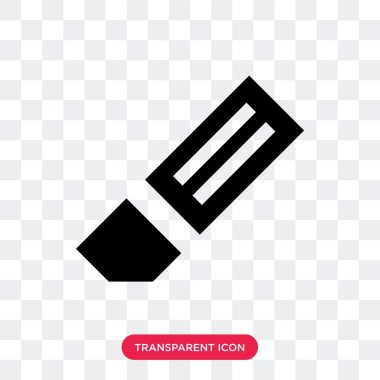 Saydam arka plan üzerinde silgi lo izole silgi vektör simgesi