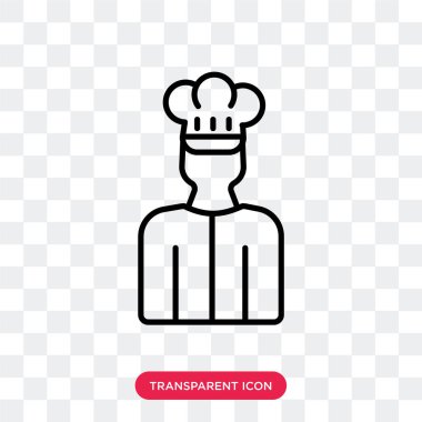 Saydam arka plan üzerinde Şef logo tasarımı izole Şef vektör simgesi