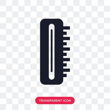 Saydam arka plan üzerinde orada izole termometre vektör simgesi