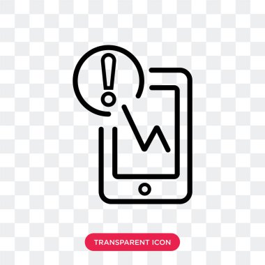 Saydam arka plan üzerinde uyarı logosu izole uyarı vektör simgesi