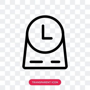 Saydam arka plan üzerinde saat logosu izole saat vektör simgesi