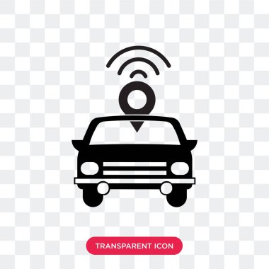 Saydam arka plan üzerinde A izole özerk araba vektör simgesi