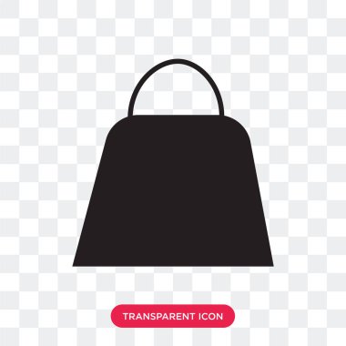 Saydam arka plan üzerinde F izole kadın çanta vektör simgesi