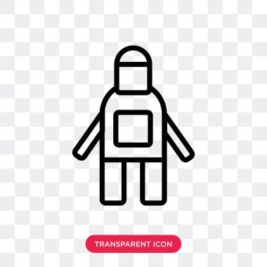 Saydam arka plan üzerinde Astron izole astronot vektör simgesi